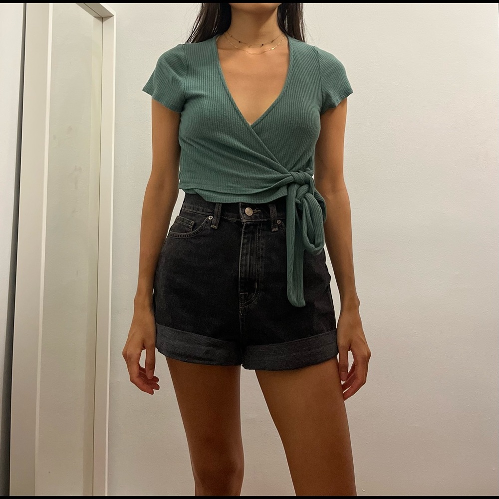 Urban Outfitters teal wrap top